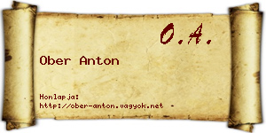 Ober Anton névjegykártya